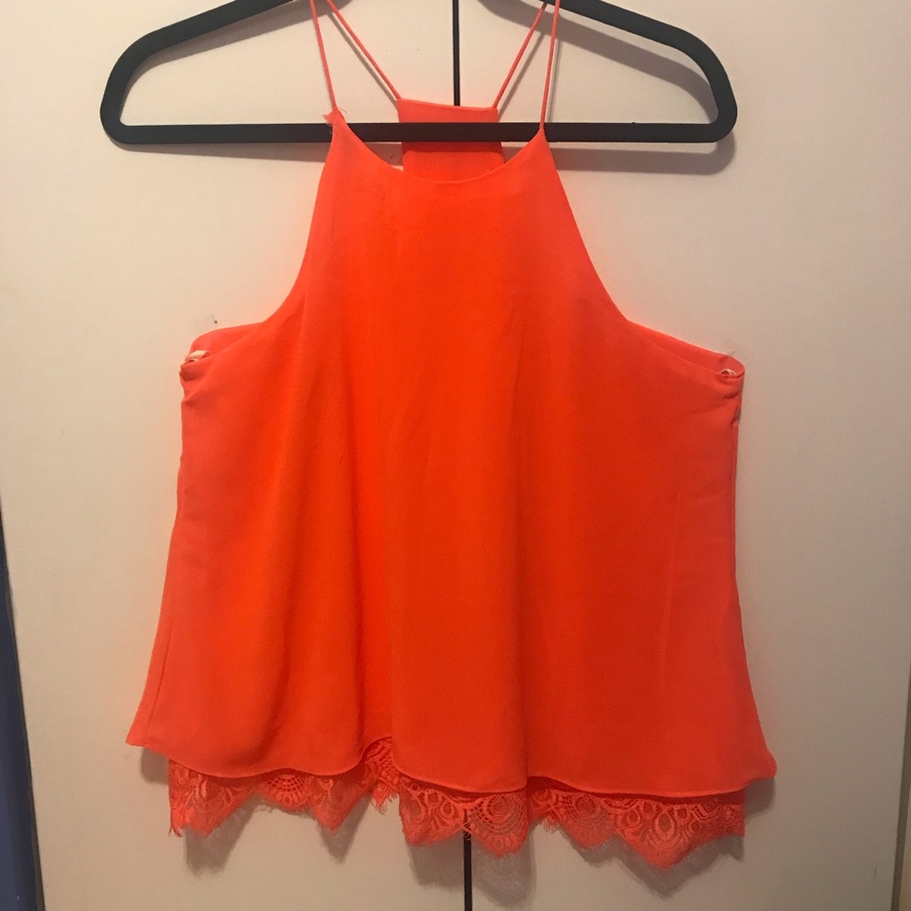 Neon Orange bottom lace top